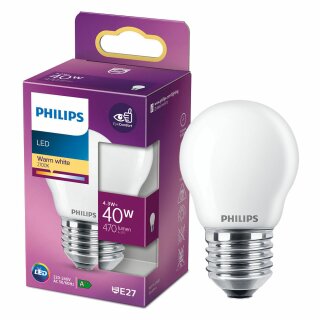 Philips LED Leuchtmittel Tropfen 4,3W = 40W E27 matt 470lm warmweiß 2700K