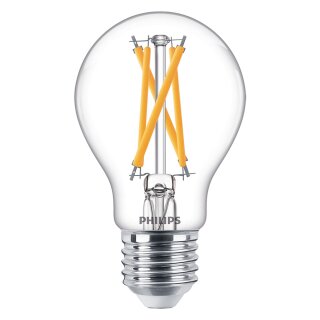 Philips LED  Filament Leuchtmittel Birne AGL A60 7W = 60W E27 klar 806lm WarmGlow 2200K-2700K Ra>90 DIMMBAR