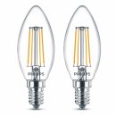 2 x Philips LED Filament Leuchtmittel Kerzen 4,3W = 40W...