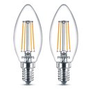 2 x Philips LED Filament Leuchtmittel Kerzen 4,3W = 40W...