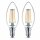 2 x Philips LED Filament Leuchtmittel Kerzen 4,3W = 40W E14 klar 470lm warmweiß 2700K