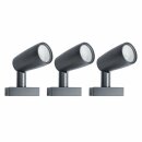 3er-Set Ledvance LED Smart+ Gartenleuchte Spot Basis Dunkelgrau IP65 14,5W 680lm RGBW 3000K App Google & Alexa WiFi