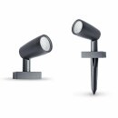 3er-Set Ledvance LED Smart+ Gartenleuchte Spot Basis Dunkelgrau IP65 14,5W 680lm RGBW 3000K App Google & Alexa WiFi