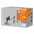 3er-Set Ledvance LED Smart+ Gartenleuchte Spot Basis Dunkelgrau IP65 14,5W 680lm RGBW 3000K App Google & Alexa WiFi