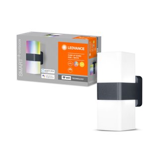 Ledvance LED Smart+ Außenwandleuchte Cube Updown Dunkelgrau IP44 13,5W 900lm RGBW 3000K App Google & Alexa WiFi