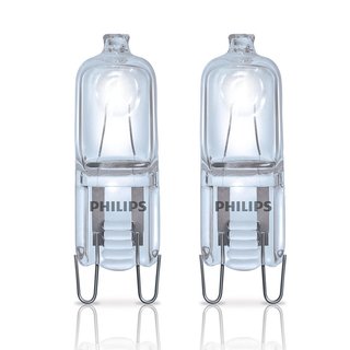 2 x Philips Halogen Leuchtmittel Stiftsockellampe 28W = 40W G9 klar 370lm warmweiß 2800K dimmbar