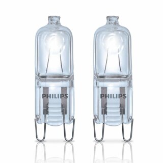 2 x Philips Halogen Leuchtmittel Stiftsockellampe 28W = 40W G9 klar 370lm warmweiß 2800K dimmbar