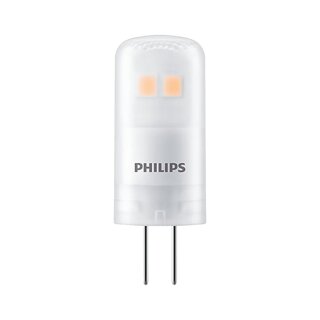 Philips LED Leuchtmittel Stiftsockellampe 1W = 10W G4 12V matt 115lm warmweiß 2700K