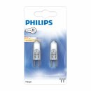 2 x Philips Halogen Leuchtmittel Stiftsockellampe 25W = 35W GY6,35 klar 500lm warmweiß 3000K dimmbar