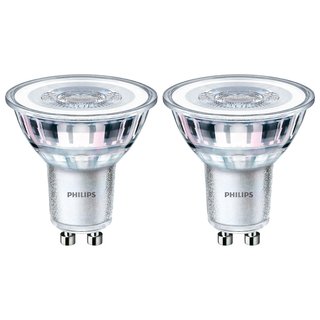2 x Philips LED Leuchtmittel Glas Reflektor 3,1W = 25W GU10 215lm warmweiß 2700K flood 36°
