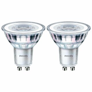 2 x Philips LED Leuchtmittel Glas Reflektor 3,5W = 35W GU10 255lm warmweiß 2700K flood 36°