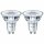 2 x Philips LED Leuchtmittel Glas Reflektor 3,5W = 35W GU10 255lm warmweiß 2700K flood 36°