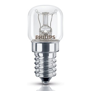 Philips Glühbirne Röhre für Backofen 300° 15W E14 klar 90lm warmweiß dimmbar
