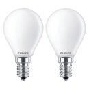 2 x Philips LED Leuchtmittel Tropfen 2,2W = 25W E14 matt 250lm warmweiß 2700K