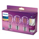 3 x Philips LED Filament Leuchtmittel Birnenform A60 4,3W = 40W E27 klar 470lm warmweiß 2700K
