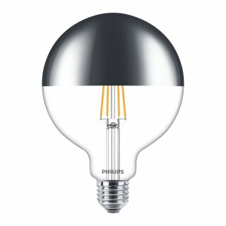 Philips LED Filament Globe G120 8W = 50W E27 Kopfspiegel silber 700lm warmweiß 2700K DIMMBAR