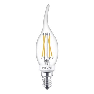 Philips LED Filament Windstoß Kerze 6W = 40W E14 klar 470lm warmweiß WarmGlow 2200K-2700K Ra>90 DIMMBAR