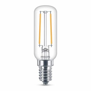 Philips LED Filament Leuchtmittel T25 Röhre 2,1W = 25W E14 klar 250lm warmweiß 2700K