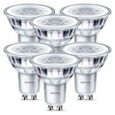 6 x Philips LED Leuchtmittel Glas Reflektor 4,6W = 50W GU10 355lm warmweiß 2700K flood 36°