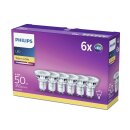 6 x Philips LED Leuchtmittel Glas Reflektor 4,6W = 50W GU10 355lm warmweiß 2700K flood 36°