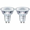 2 x Philips LED Leuchtmittel Glas Reflektor 4,6W = 50W GU10 355lm warmweiß 2700K flood 36°