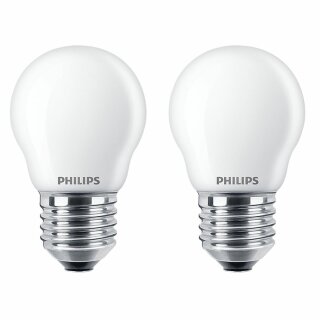 2 x Philips LED Leuchtmittel Tropfenform 4,3W = 40W E27 matt 470lm warmweiß 2700K