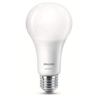 Philips LED Leuchtmittel Birnenform 14W = 100W E27 matt 1521lm 2700K-4000K SceneSwitch per Schalter