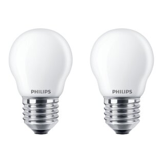 2 x Philips LED Leuchtmittel Tropfen P45 2,2W = 25W E27 matt 250lm warmweiß 2700K