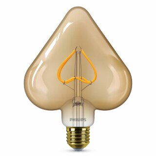 Philips LED Spiral Filament Leuchtmittel Herzform Vintage 2,3W = 12W E27 Gold 120lm extra warmweiß 2000K
