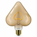 Philips LED Spiral Filament Leuchtmittel Herzform Vintage 2,3W = 12W E27 Gold 120lm extra warmweiß 2000K
