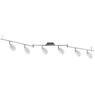 Paulmann Deckenleuchte Stangensystem Wolba Chrom matt 6 x 7W GU10 2002lm warmweiß 2700K Sparlampe