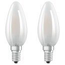 2 x Osram LED Filament Leuchtmittel Kerzen 4W = 40W E14 matt 470lm 827 warmweiß 2700K