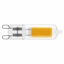 2 x Osram LED Glas Leuchtmittel Stiftsockellampe 2W = 20W G9 COB klar 200lm 827 warmweiß 2700K BLI 320°