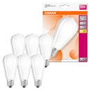 6 x Osram LED Leuchtmittel Star Classic Edison ST64 7W = 60W E27 matt 806lm warmweiß 2700K