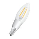 6 x Osram LED Filament Kerze 4,5W = 40W E14 klar 470lm warmweiß Glowdim 2200K - 2700K DIMMBAR