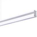 Brilliant LED Pendelleuchte Slim Aluminium Weiß / Silber 100cm 24W 2500lm warmweiß 3000K EasyDim