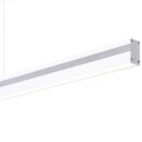 Brilliant LED Pendelleuchte Slim Aluminium Weiß / Silber 100cm 24W 2500lm warmweiß 3000K EasyDim