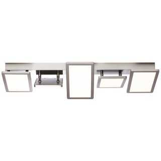 Brilliant LED Deckenleuchte Scope Nickel/Weiß 81cm 5 x 10W 6100lm warmweiß 3000K schwenkbar EasyDim
