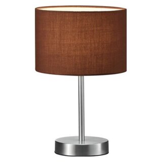 Trio Tischleuchte Hotel Nickel matt/Braun max. 40W E14 ohne Leuchtmittel mit Schnurschalter