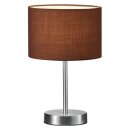 Trio Tischleuchte Hotel Nickel matt/Braun max. 40W E14 ohne Leuchtmittel mit Schnurschalter