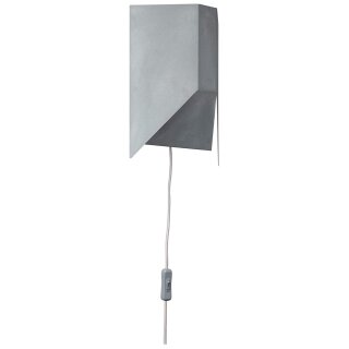 Brilliant Wandleuchte Bat Beton Grau Industrie Look max. 60W E27 ohne Leuchtmittel mit Schalter