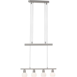 Brilliant LED Pendelleuchte Philo Eisen/Weiß 4 x 3W E14 1040lm warmweiß 3000K höhenverstellbar