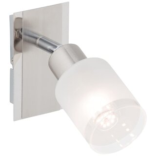 Brilliant LED Wandleuchte Spot Giorgie Eisen/Chrom 3W E14 260lm warmweiß 3000K mit Schalter