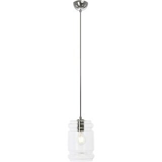 Brilliant Pendelleuchte Riga Chrom/Transparent Glas max. 40W E27 ohne Leuchtmittel kürzbar