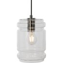 Brilliant Pendelleuchte Riga Chrom/Transparent Glas max. 40W E27 ohne Leuchtmittel kürzbar