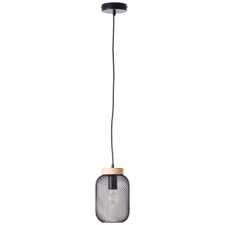 Brilliant Pendelleuchte Giada Holz/Schwarz Ø16cm max. 40W E27 kürzbar