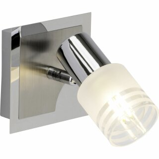 Brilliant LED Wandleuchte Spot Lea Eisen/Chrom 4W 450lm warmweiß 2700K schwenkbar