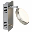 Brilliant LED Wandleuchte Spot Double Eisen gebürstet 5W 450lm warmweiß dreh- & schwenkbar mit Schalter