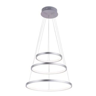 LeuchtenDirekt LED Pendelleuchte Silber Ø50cm 62W 2750lm Warmweiß 3000K dimmbar EasyDim