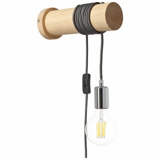 Brilliant Wandleuchte Frihet Schwarz Holz max. 12,5W E27 ohne Leuchtmittel höhenverstellbar mit Schalter
